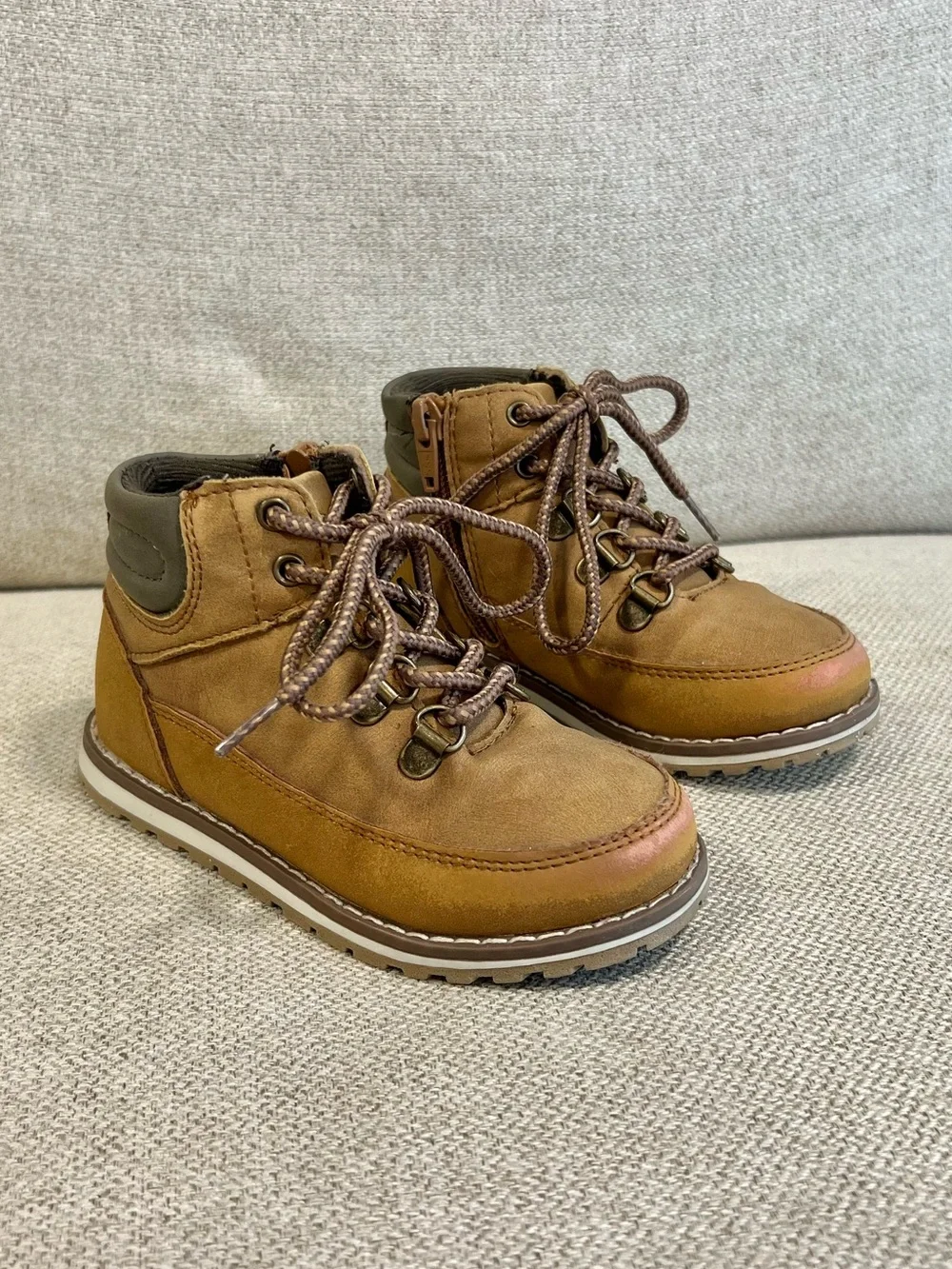 The Children’s Place Size 9 Toddler Hiking Boots Tan Brown GUC